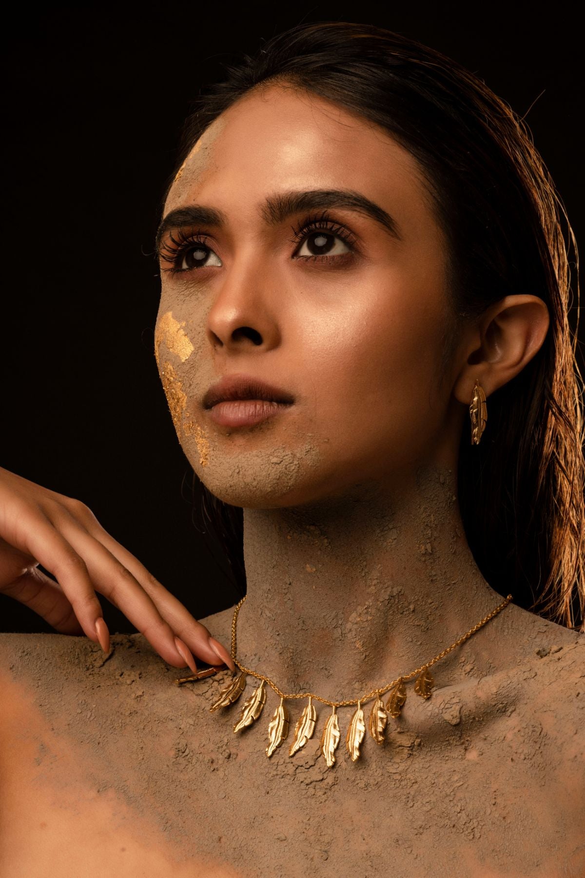 The Golden Leaf Necklace at Kamakhyaa by Amalgam By Aishwarya. This item is Brass dipped in gold, Eating to Existance, Fashion Jewellery, Free Size, Gold, jewelry, Natural, Necklaces, Solids