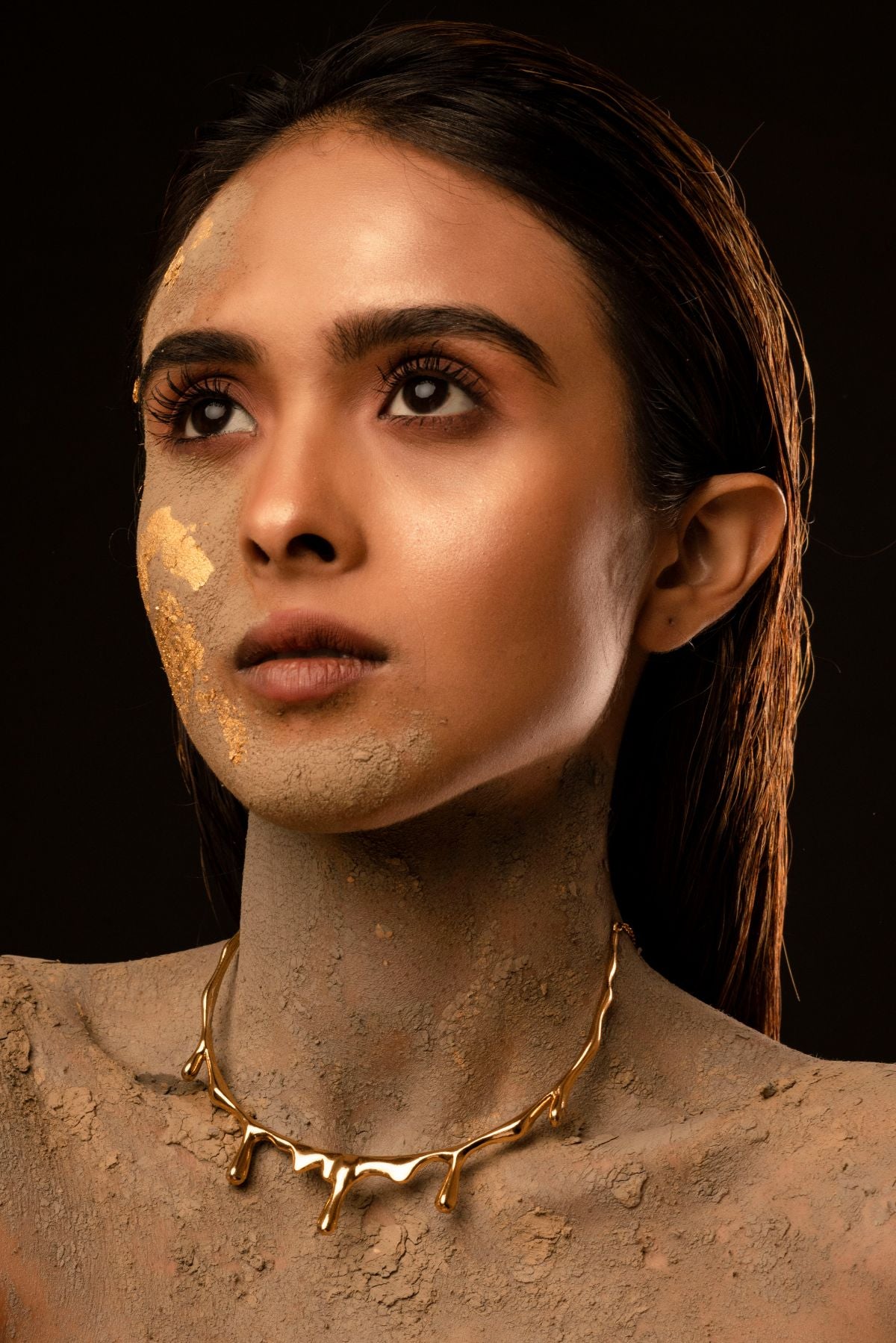 The Golden drop Necklace at Kamakhyaa by Amalgam By Aishwarya. This item is Brass dipped in gold, Earrings, Eating to Existance, Fashion Jewellery, Free Size, Gold, jewelry, Natural, Solids