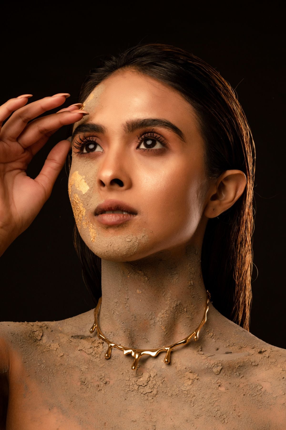 The Golden drop Necklace at Kamakhyaa by Amalgam By Aishwarya. This item is Brass dipped in gold, Earrings, Eating to Existance, Fashion Jewellery, Free Size, Gold, jewelry, Natural, Solids