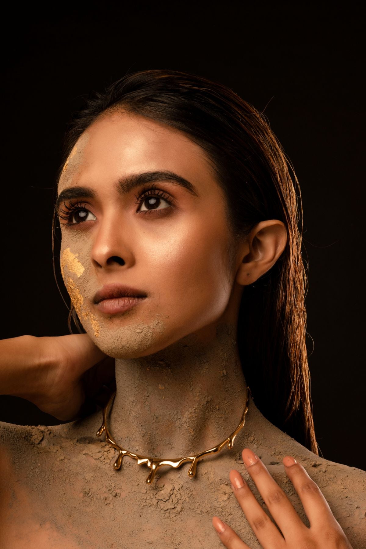 The Golden drop Necklace at Kamakhyaa by Amalgam By Aishwarya. This item is Brass dipped in gold, Earrings, Eating to Existance, Fashion Jewellery, Free Size, Gold, jewelry, Natural, Solids