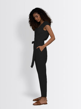 The Hemp Noir Jumsuipt at Kamakhyaa by Reistor. This item is Black, Casual Wear, Hemp, Jumpsuits, Natural, Noir, Regular Fit, Solids, Womenswear