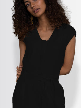 The Hemp Noir Jumsuipt at Kamakhyaa by Reistor. This item is Black, Casual Wear, Hemp, Jumpsuits, Natural, Noir, Regular Fit, Solids, Womenswear