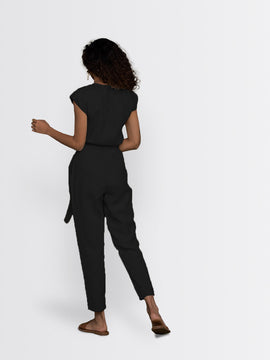 The Hemp Noir Jumsuipt at Kamakhyaa by Reistor. This item is Black, Casual Wear, Hemp, Jumpsuits, Natural, Noir, Regular Fit, Solids, Womenswear