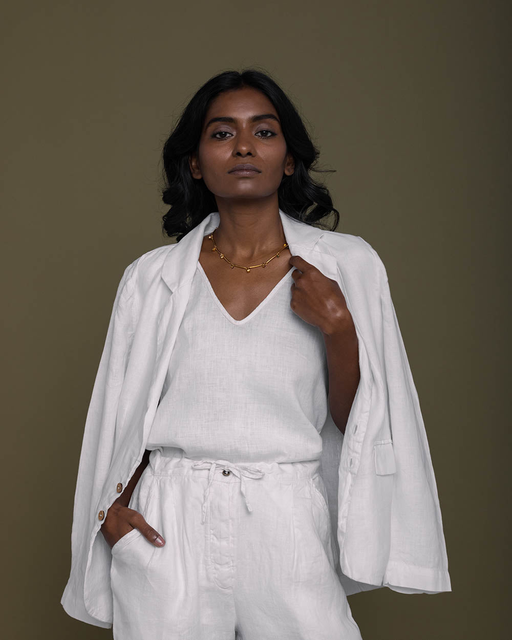 The She’S Everything Blazer - Coconut White at Kamakhyaa by Reistor. This item is Blazers, Casual Wear, Hemp, Natural, Office Wear, Solids, White, Womenswear