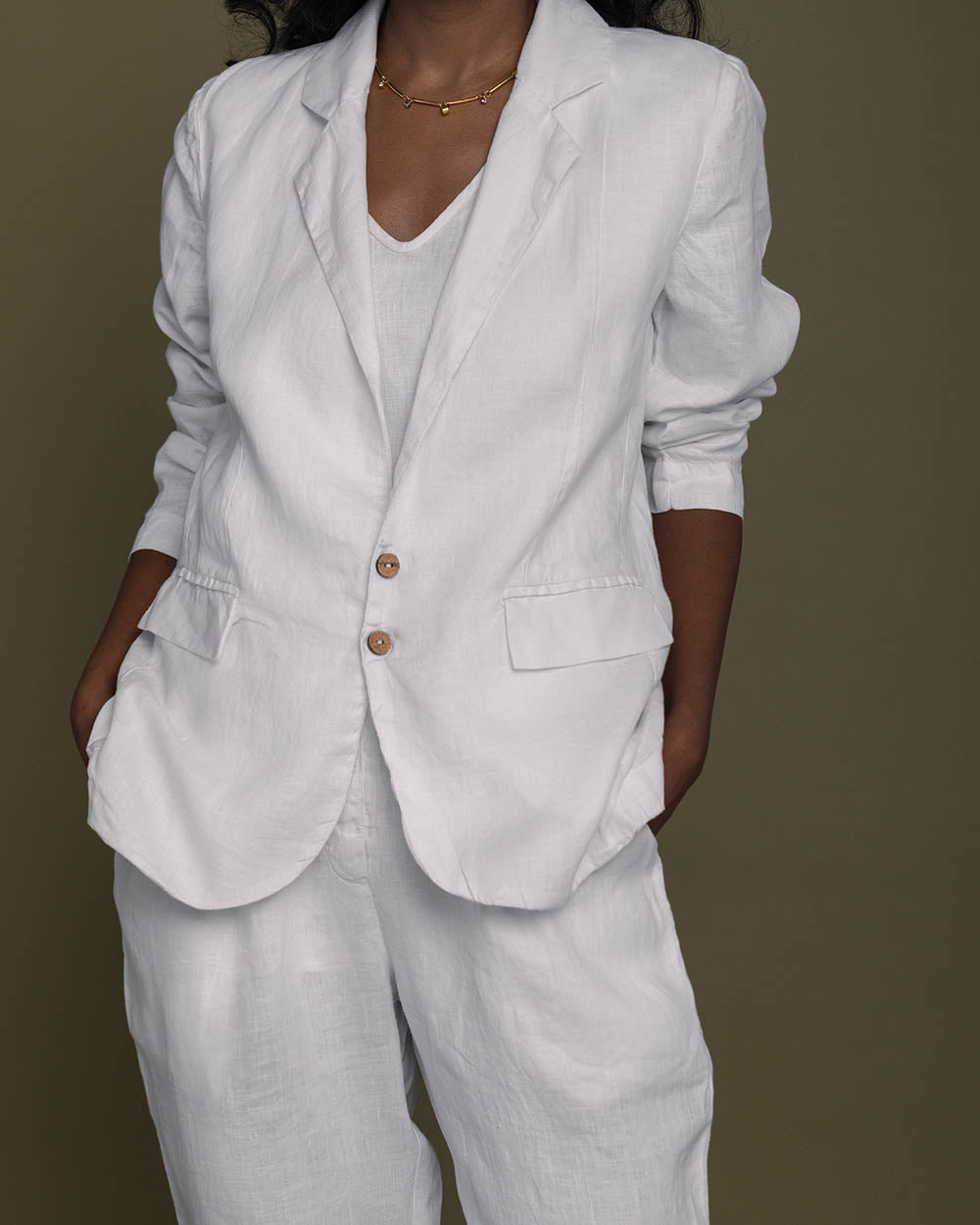 The She’S Everything Blazer - Coconut White at Kamakhyaa by Reistor. This item is Blazers, Casual Wear, Hemp, Natural, Office Wear, Solids, White, Womenswear