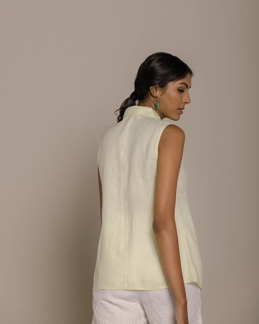 The Summer Haze Top - Lemon at Kamakhyaa by Reistor. This item is Casual Wear, Hemp, Natural, Shirts, Solids, Tops, Womenswear, Yellow