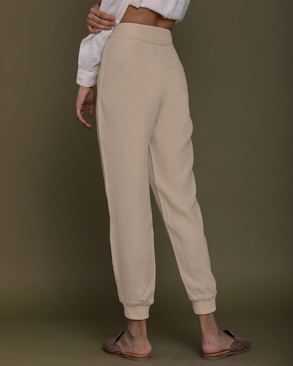 The Summer Sweats - Sand Beige at Kamakhyaa by Reistor. This item is Brown, Casual Wear, Hemp, Joggers, Natural, Office Wear, Solids, Womenswear