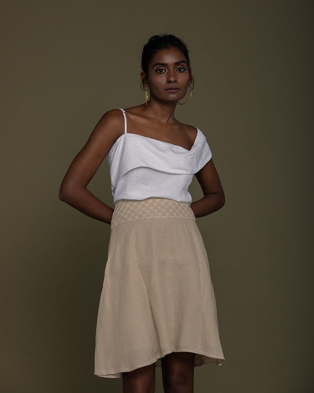 The Wandering Wave Top - Coconut White at Kamakhyaa by Reistor. This item is Casual Wear, Hemp, Natural, Office Wear, Solids, Spaghettis, Tops, White, Womenswear