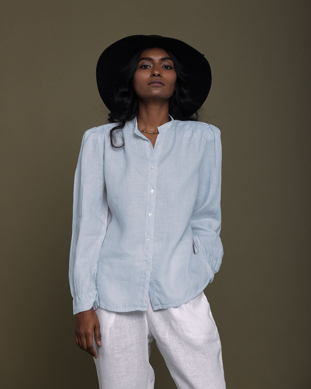 The Wild River Shirt - Summer Blue at Kamakhyaa by Reistor. This item is Blue, Casual Wear, Hemp, Natural, Office Wear, Shirts, Solids, Tops, Womenswear