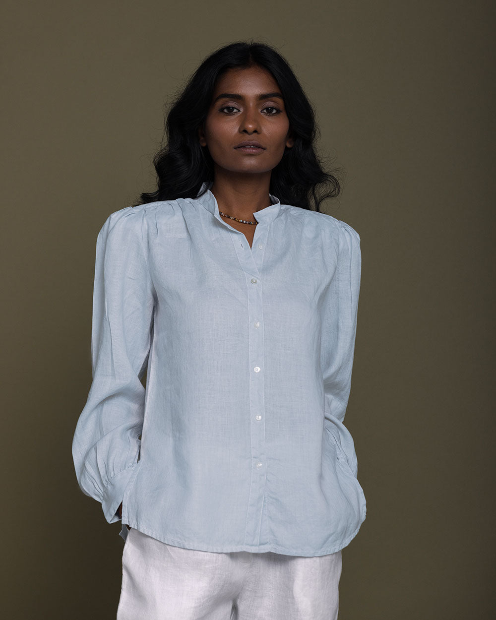 The Wild River Shirt - Summer Blue at Kamakhyaa by Reistor. This item is Blue, Casual Wear, Hemp, Natural, Office Wear, Shirts, Solids, Tops, Womenswear
