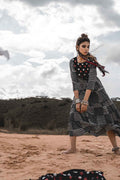 Tiered Sleeve Dress at Kamakhyaa by Keva. This item is Black, Block Prints, Cotton, Midi Dresses, Natural, Printed Selfsame, Relaxed Fit, Resort Wear, Tiered Dresses, Wild Child, Womenswear