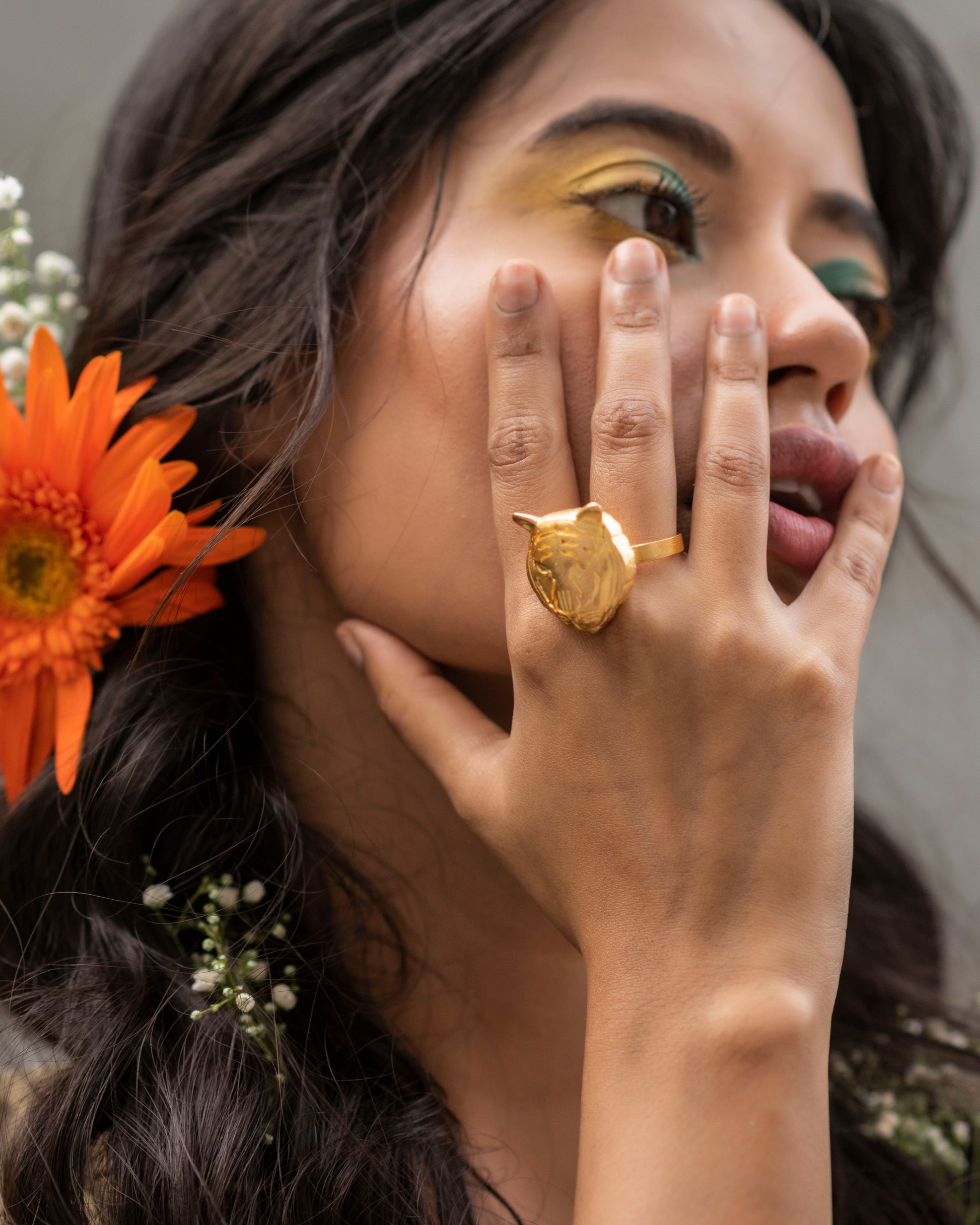 Tigris Ring at Kamakhyaa by Amalgam By Aishwarya. This item is Brass, Fashion Jewellery, Free Size, Gold, jewelry, Less than $50, Natural, Rings, Solids, Statement Jewellery