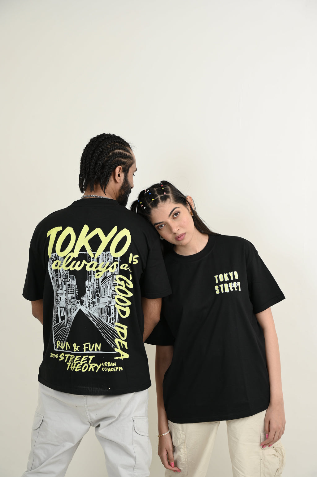 Tokyo Street 100% Cotton Oversized Black T-shirt at Kamakhyaa by Unfussy. This item is 100% cotton, Black, Casual Wear, Organic, Oversized Fit, Printed, T-Shirts, Unfussy, Unisex, Womenswear