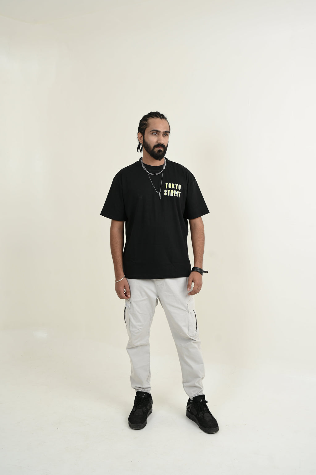 Tokyo Street 100% Cotton Oversized Black T-shirt at Kamakhyaa by Unfussy. This item is 100% cotton, Black, Casual Wear, Organic, Oversized Fit, Printed, T-Shirts, Unfussy, Unisex, Womenswear