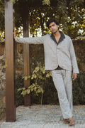 Unisex Rounded Hem Jacket & Deep Pleated Pants at Kamakhyaa by Lafaani. This item is 100% pure cotton, Black, Casual Wear, Co-ord Sets, Grey, Menswear, Natural with azo free dyes, Regular Fit, Solids, Sonder, Unisex