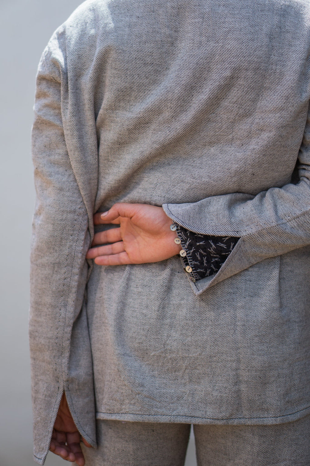 Unisex Rounded Hem Jacket at Kamakhyaa by Lafaani. This item is 100% pure cotton, Casual Wear, Grey, Jackets, Menswear, Natural with azo free dyes, Organic, Regular Fit, Solids, Sonder, Unisex