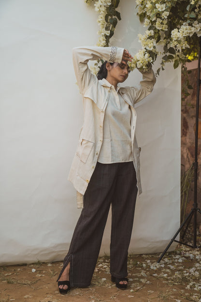 Unisex Trench at Kamakhyaa by Lafaani. This item is 100% pure cotton, Black, Casual Wear, Grey, Natural with azo free dyes, Regular Fit, Solids, Sonder, Trench Coats, Unisex, Womenswear