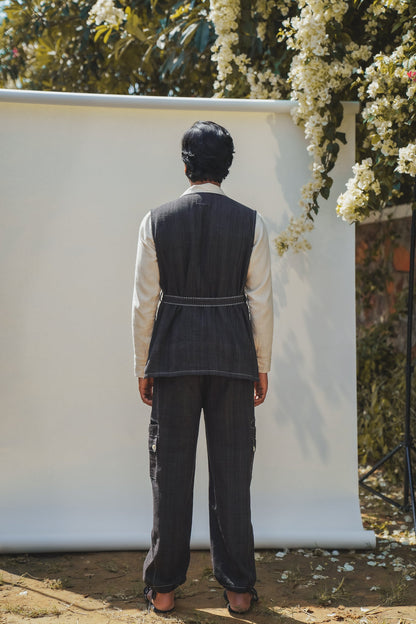 Unisex Utility Vest & Utility Pants at Kamakhyaa by Lafaani. This item is 100% pure cotton, Black, Casual Wear, Loungewear Co-Ords, Menswear, Natural with azo free dyes, Regular Fit, Solids, Sonder, Unisex