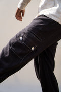Utility Pants at Kamakhyaa by Lafaani. This item is 100% pure cotton, Black, Casual Wear, Menswear, Natural with azo free dyes, Pants, Regular Fit, Solids, Sonder
