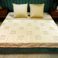 Whispering Meadow Bed Throw at Kamakhyaa by Aetherea. This item is Bed Throws, Cotton, Cream, Embroidered, Home, Piping, Sheer, Upcycled, White