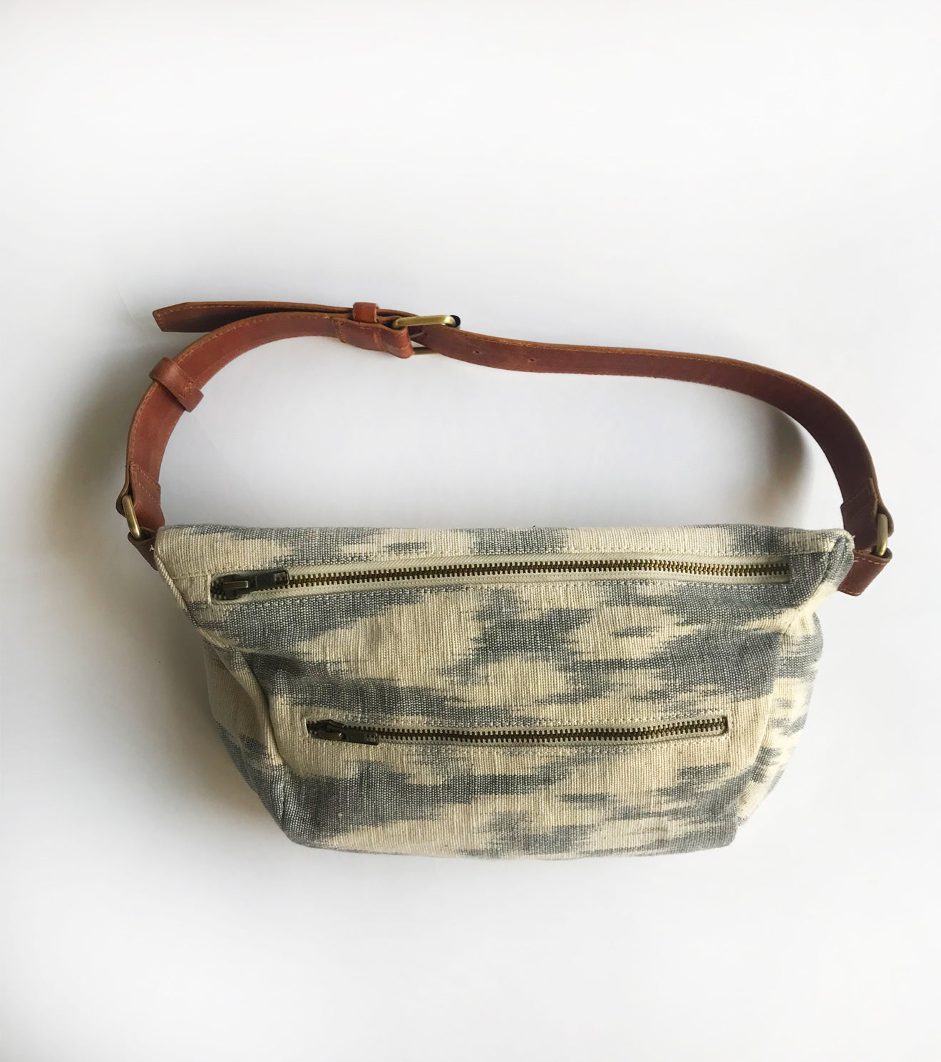 White And Blue Fanny Pack at Kamakhyaa by Khara Kapas. This item is Add Ons, Bags, Fanny Packs, Free Size, Handloom Cotton, Lost & Found, Natural, Resort Wear, Solids, White