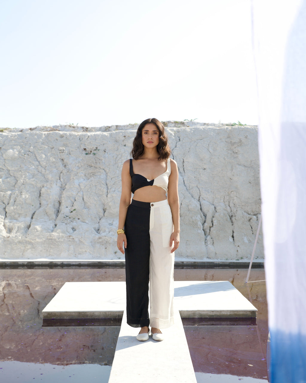 White Casual Co-ord Set at Kamakhyaa by The Loom Art. This item is Aurora SS24, Best Selling, Casual Wear, Chanderi Silk, Co-ord Sets, FB ADS JUNE, July Sale, July Sale 2023, Ombre & Dyes, Organic, Patchwork, Regular Fit, Relaxed Fit, Vacation, Vacation Co-ords, White, Womenswear