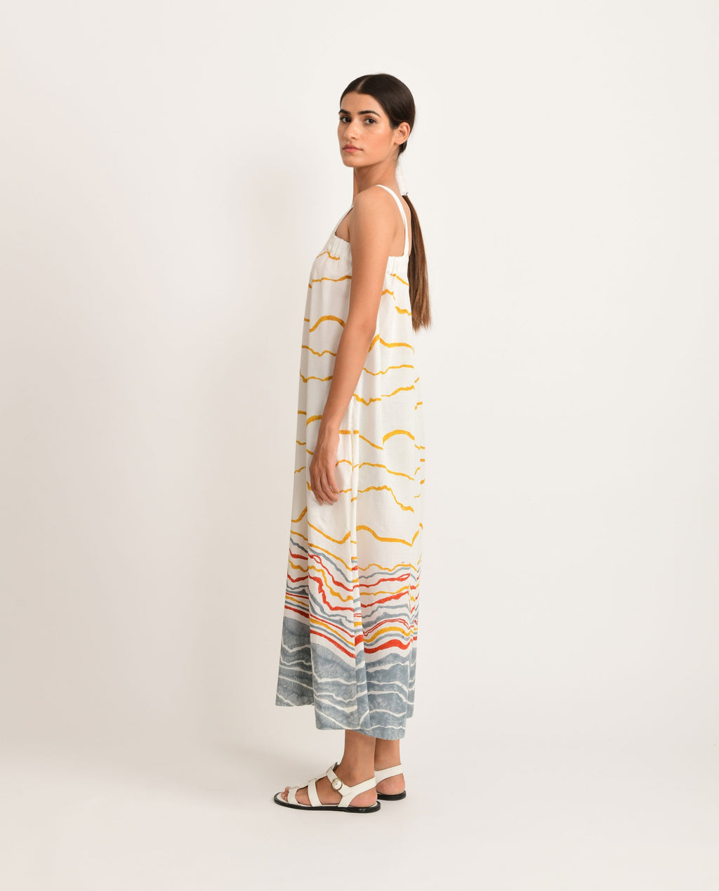 White Casual Jumpsuit at Kamakhyaa by Rias Jaipur. This item is Azo Free Dye, Bamboo, Block Prints, Casual Wear, Cotton, Jumpsuits, Organic Cotton, Parat, Regular Fit, White, Womenswear