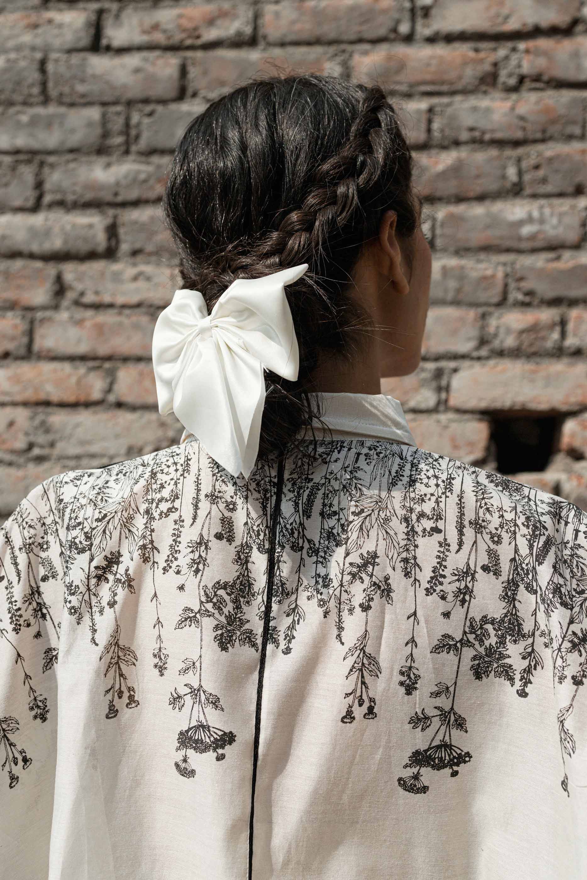 White Chanderi Shirt at Kamakhyaa by Ahmev. This item is Casual Wear, Chanderi, Ink And Ivory, Natural, Prints, Relaxed Fit, Shirts, White, Womenswear