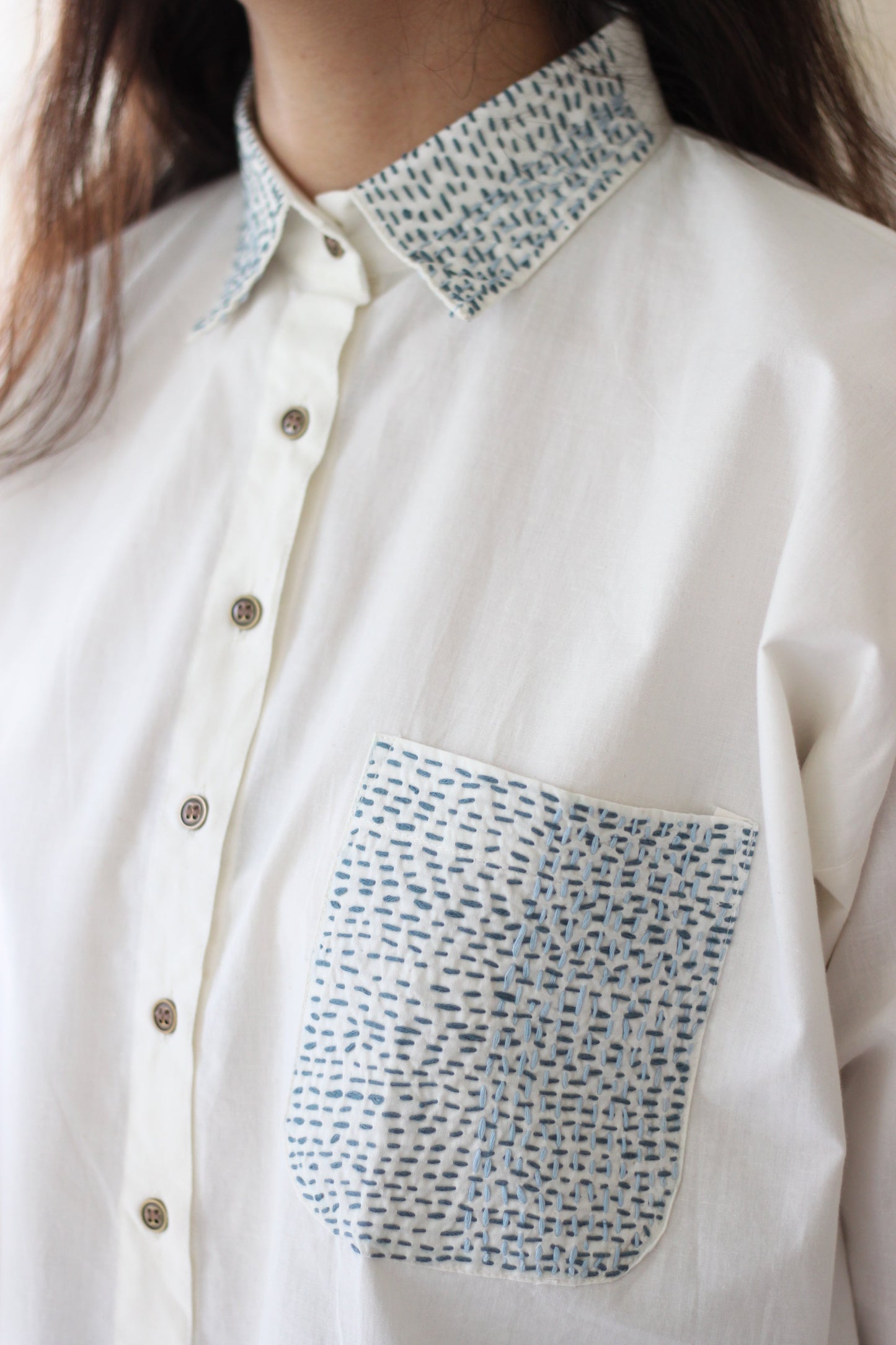 White Collared Shirt at Kamakhyaa by Chambray & Co.. This item is Casual Wear, Cotton, Natural, Regular Fit, Shirts, Solids, Tops, White, Womenswear