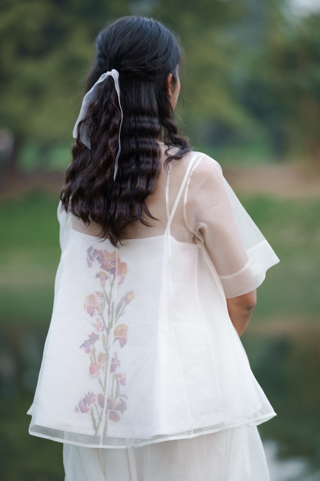 White Cotton Angrakha Top at Kamakhyaa by Ahmev. This item is Casual Wear, Cotton, July Sale, July Sale 2023, Natural, Peplum Tops, Relaxed Fit, Silk Organza, Solids, Tops, White, Womenswear