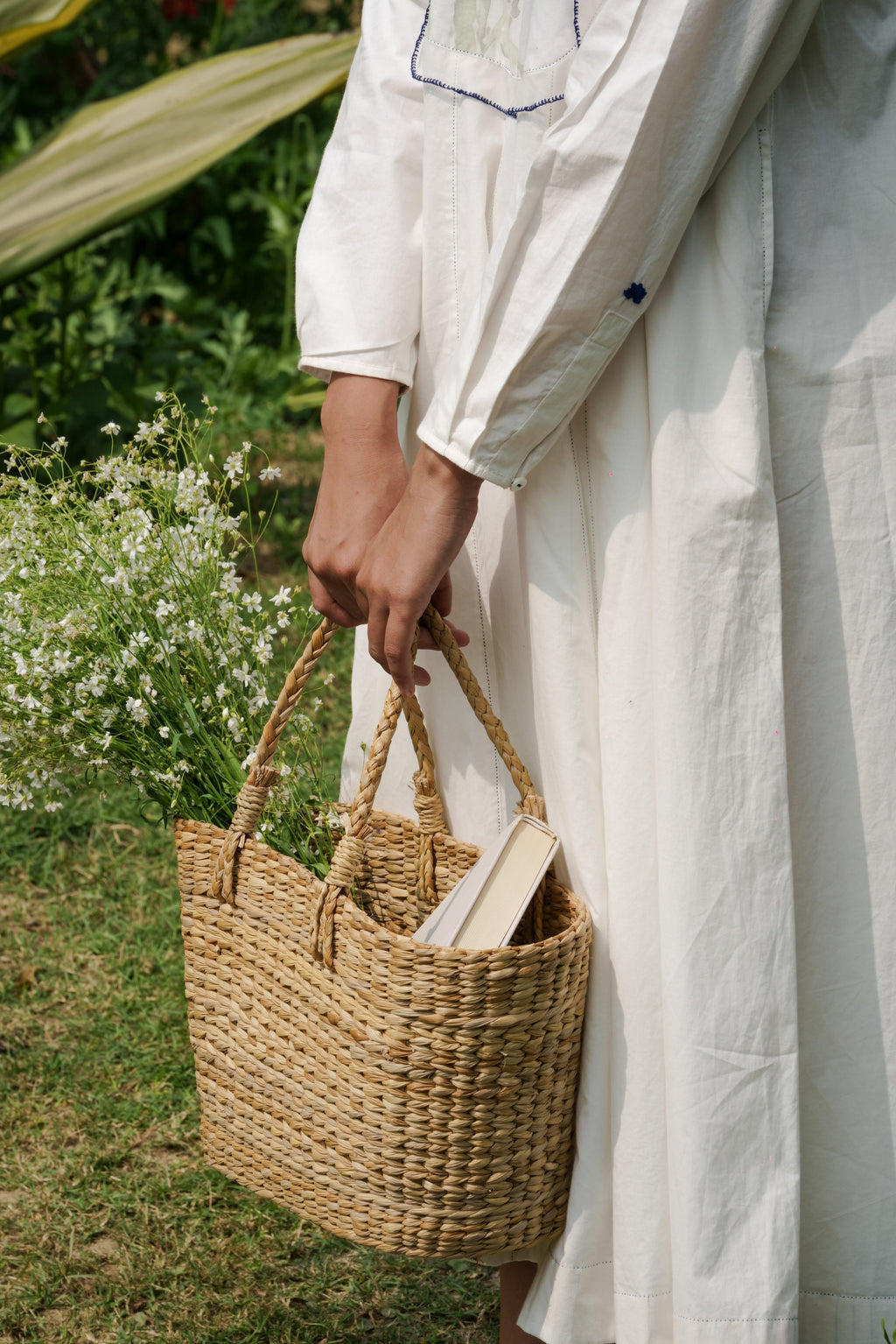 White Cotton Maxi Dress at Kamakhyaa by Ahmev. This item is Casual Wear, Cotton, July Sale, July Sale 2023, Midi Dresses, Natural, Relaxed Fit, Silk Organza, Solids, White, Womenswear