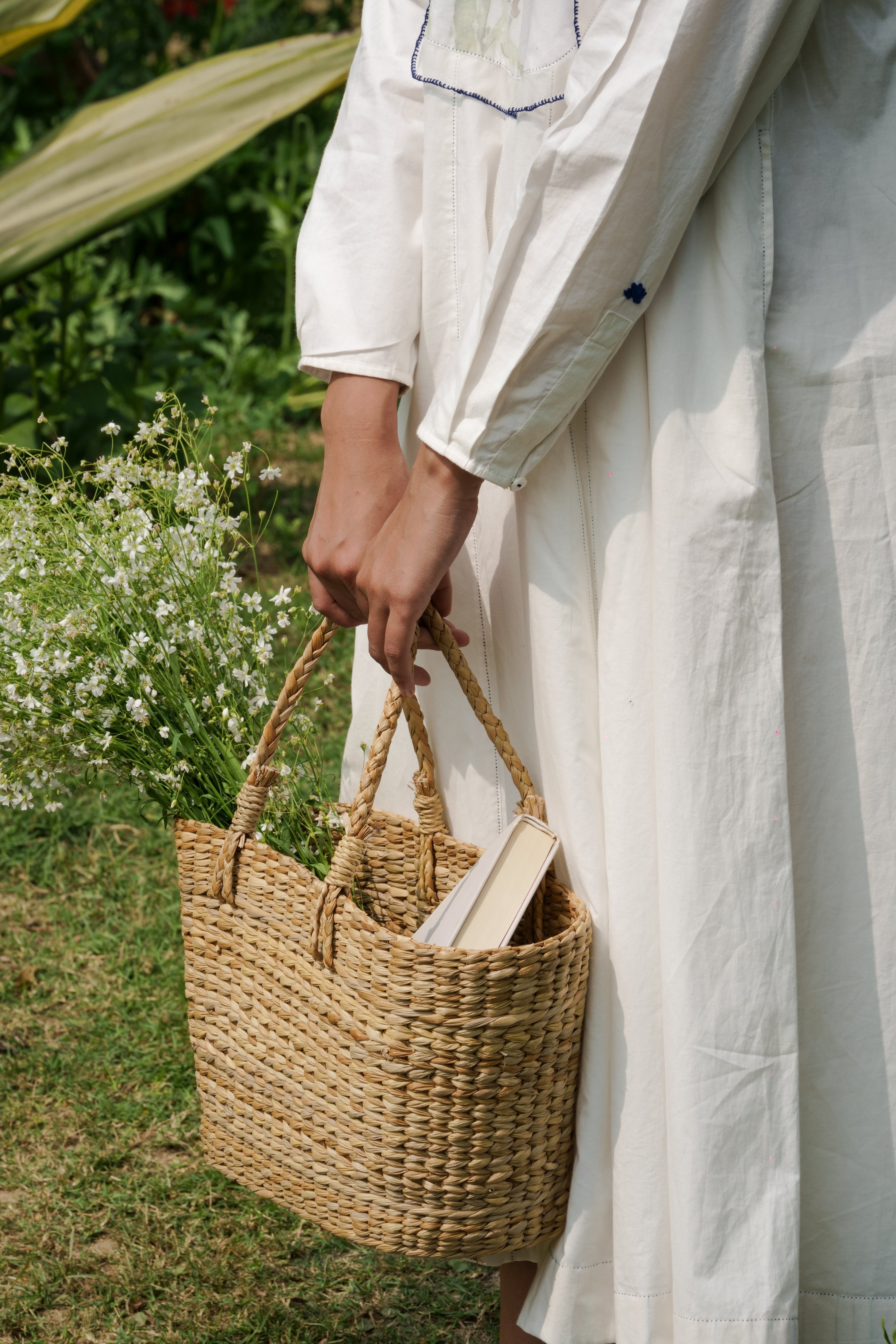 White Cotton Maxi Dress at Kamakhyaa by Ahmev. This item is Casual Wear, Cotton, July Sale, July Sale 2023, Midi Dresses, Natural, Relaxed Fit, Silk Organza, Solids, White, Womenswear