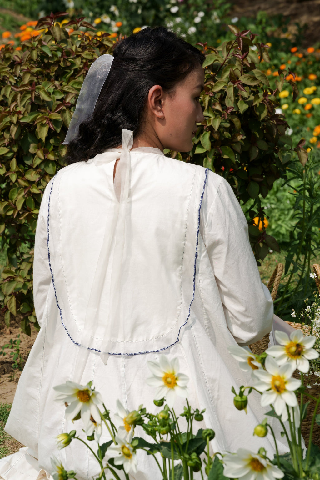 White Cotton Maxi Dress at Kamakhyaa by Ahmev. This item is Casual Wear, Cotton, July Sale, July Sale 2023, Midi Dresses, Natural, Relaxed Fit, Silk Organza, Solids, White, Womenswear