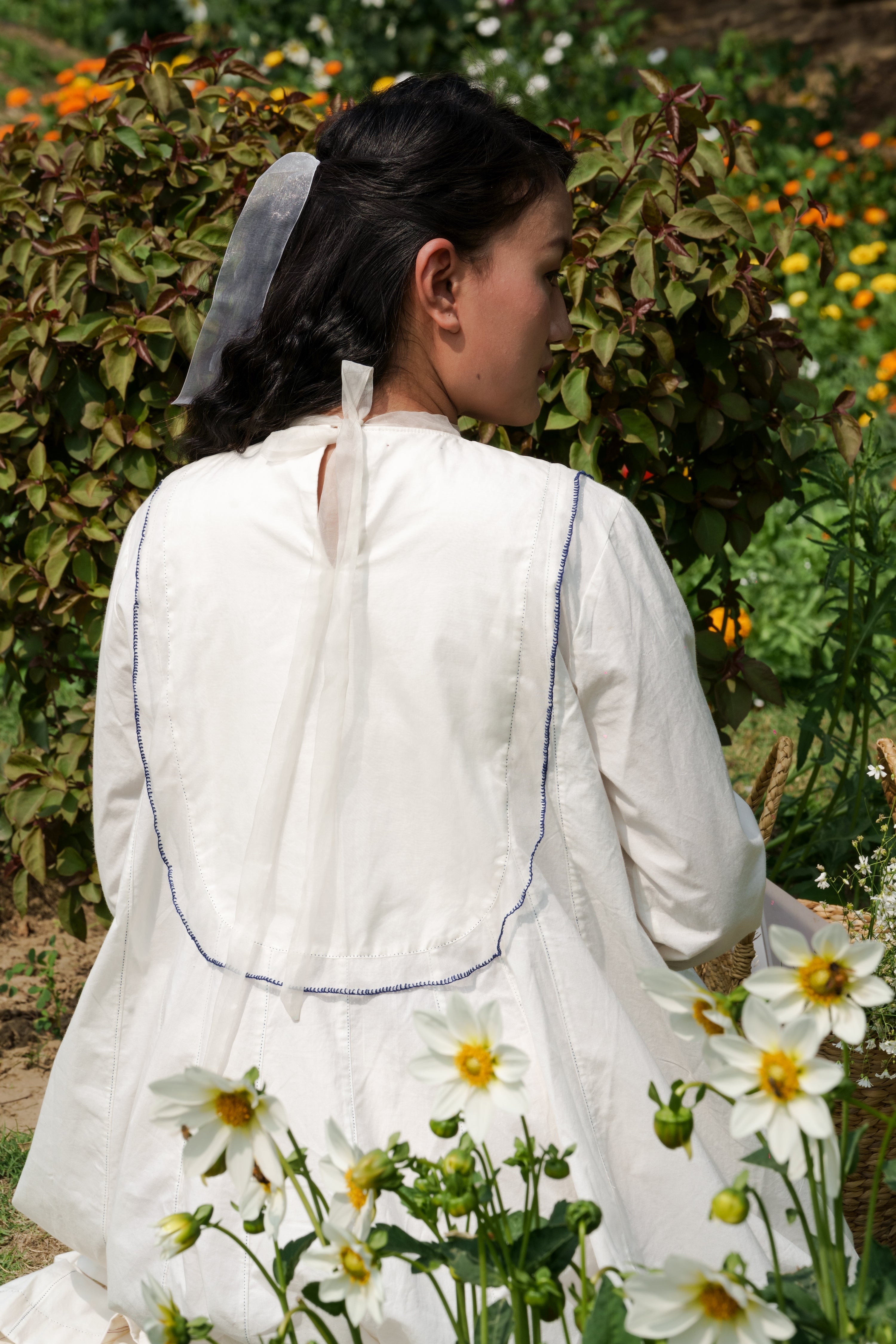 White Cotton Maxi Dress at Kamakhyaa by Ahmev. This item is Casual Wear, Cotton, July Sale, July Sale 2023, Midi Dresses, Natural, Relaxed Fit, Silk Organza, Solids, White, Womenswear