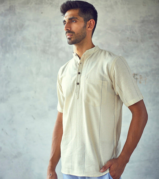White Cotton Mens T-Shirt at Kamakhyaa by Khara Kapas. This item is Casual Wear, Cotton, For Siblings, Menswear, Natural, New, Regular Fit, Solid Selfmade, Solids, T-Shirts, Tops, White
