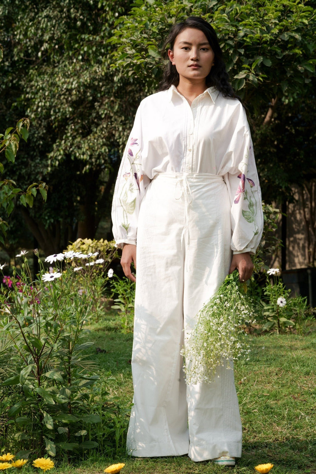 White Cotton Pants at Kamakhyaa by Rias Jaipur. This item is 100% Cotton, Casual wear, Natural, RE 2.O, Regular, Rias JaipurBottoms, solids, Unisex, White, Womenswear