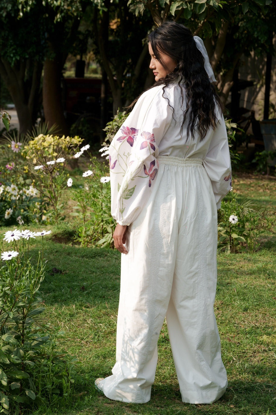 White Cotton Pants at Kamakhyaa by Rias Jaipur. This item is 100% Cotton, Casual wear, Natural, RE 2.O, Regular, Rias JaipurBottoms, solids, Unisex, White, Womenswear