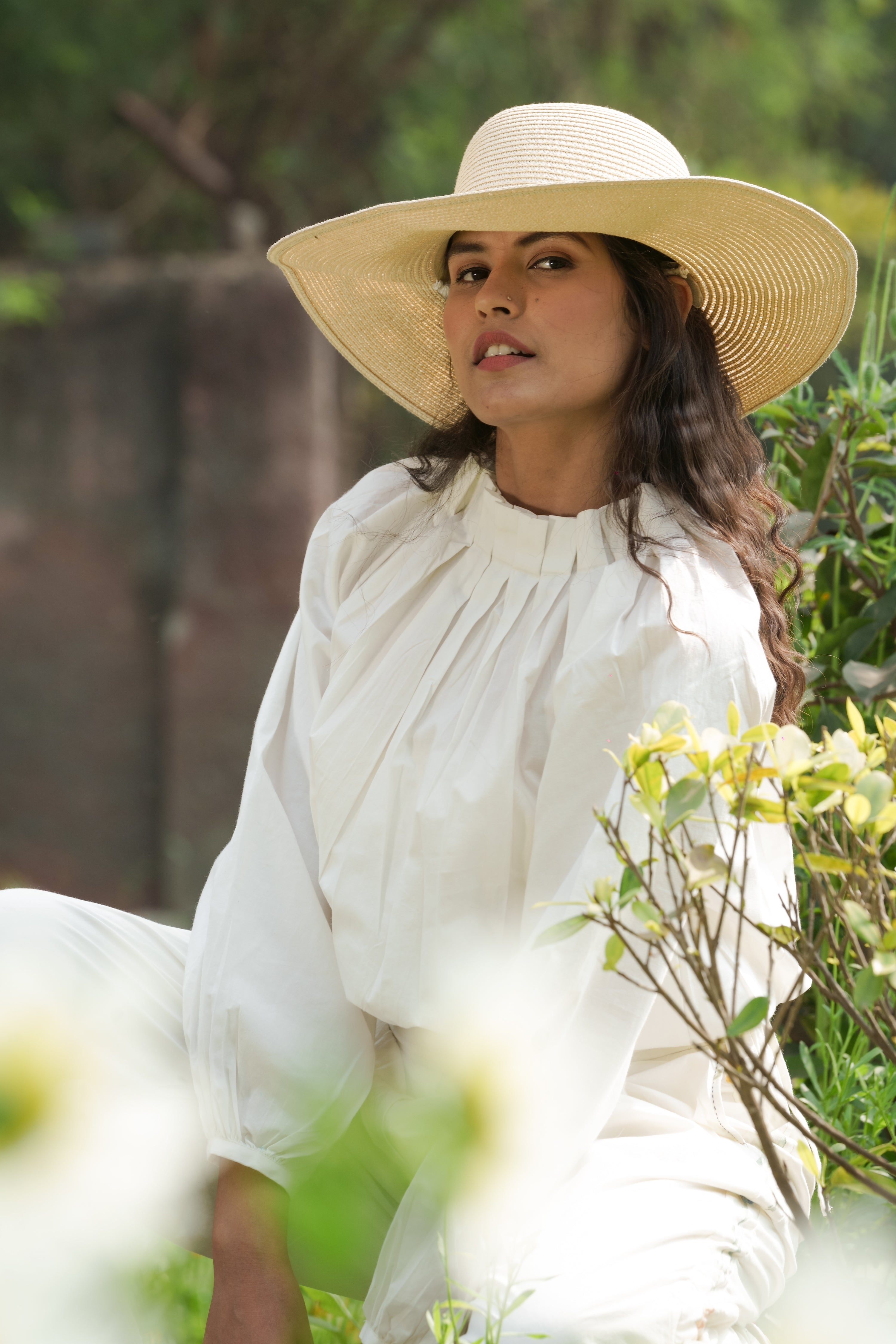 White Cotton Pleated Top at Kamakhyaa by Ahmev. This item is Casual Wear, Cotton, Crop Tops, July Sale, July Sale 2023, Natural, Relaxed Fit, Solids, Tops, White, Womenswear