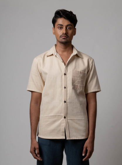 White Cotton Shirt at Kamakhyaa by Lafaani. This item is Casual Wear, Cotton, For Him, Menswear, Natural, Regular Fit, Shirts, Solids, Tops, White