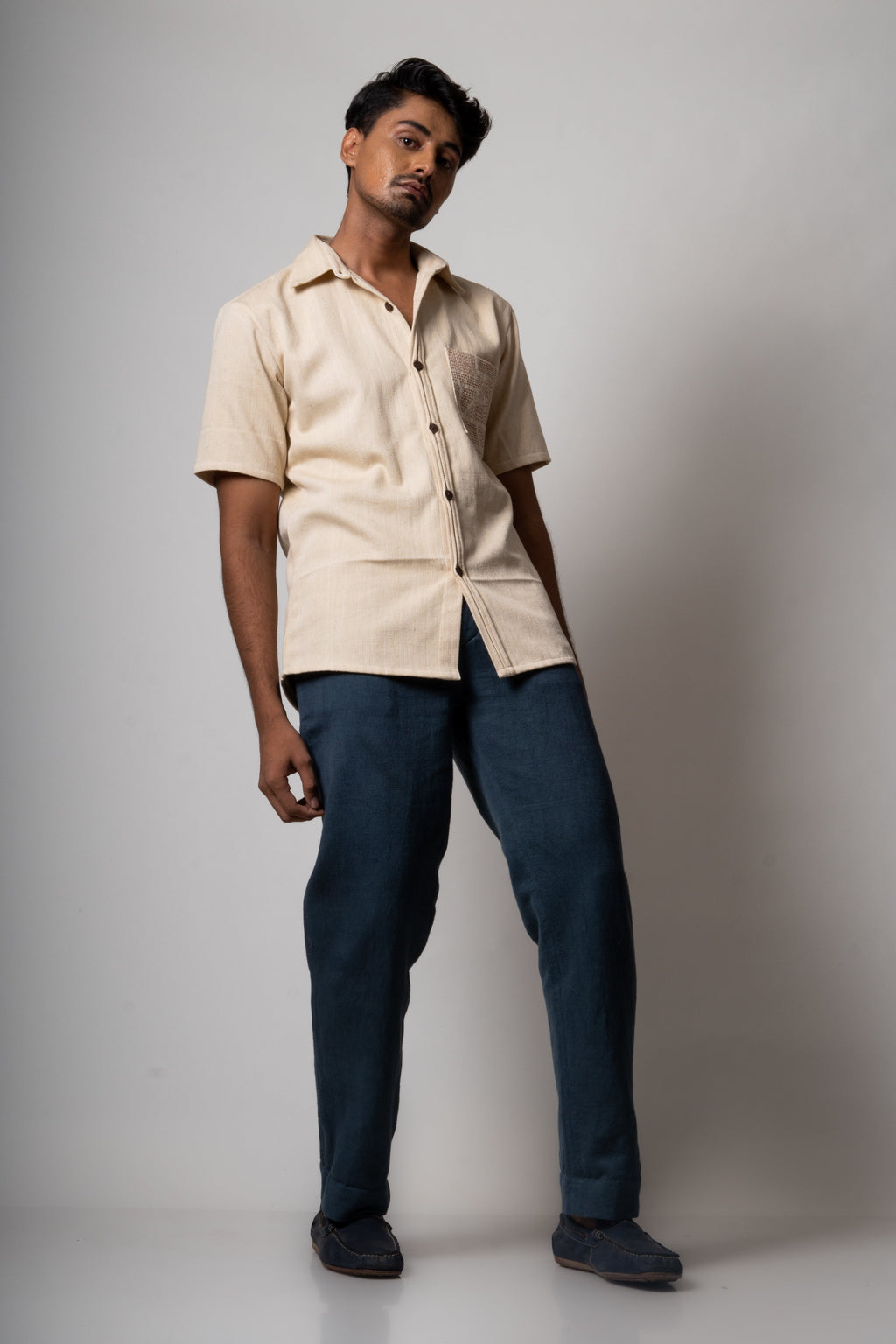 White Cotton Shirt at Kamakhyaa by Lafaani. This item is Casual Wear, Cotton, For Him, Menswear, Natural, Regular Fit, Shirts, Solids, Tops, White