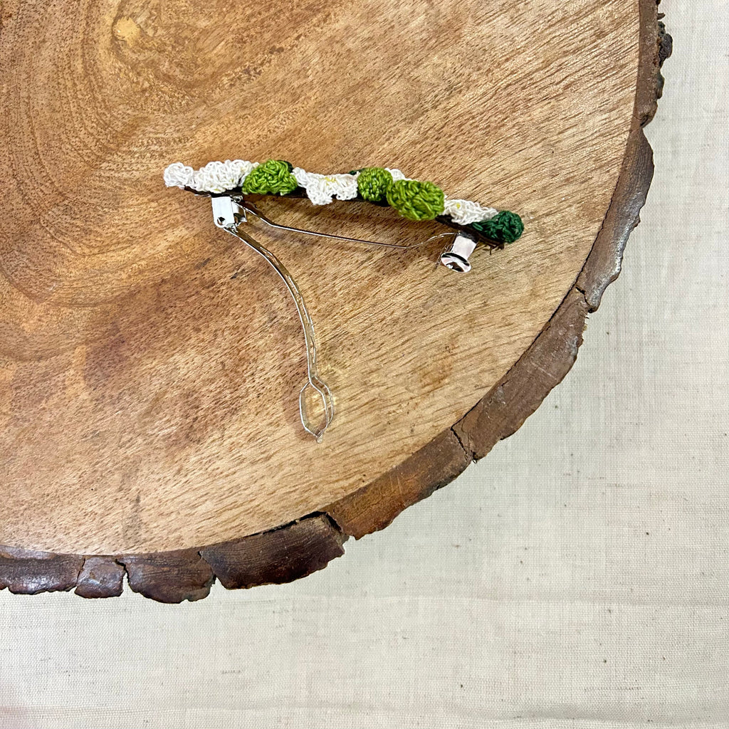 White Crochet Hair Clip at Kamakhyaa by Ikriit'm. This item is Accessories, Cotton yarn, Crochet, Free Size, Hair Accessories, Ikriit'm, Natural, White