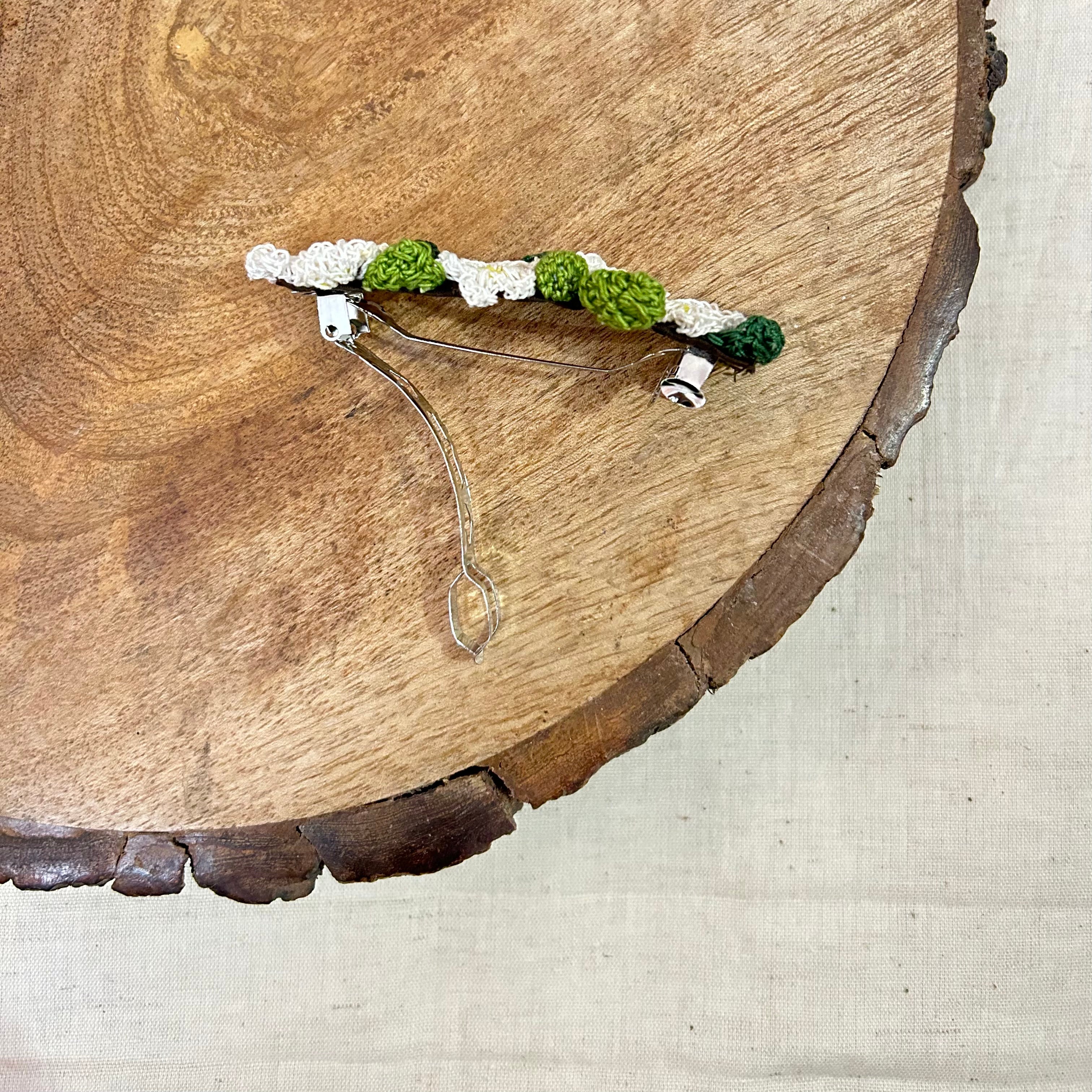 White Crochet Hair Clip at Kamakhyaa by Ikriit'm. This item is Accessories, Cotton yarn, Crochet, Free Size, Hair Accessories, Ikriit'm, Natural, White