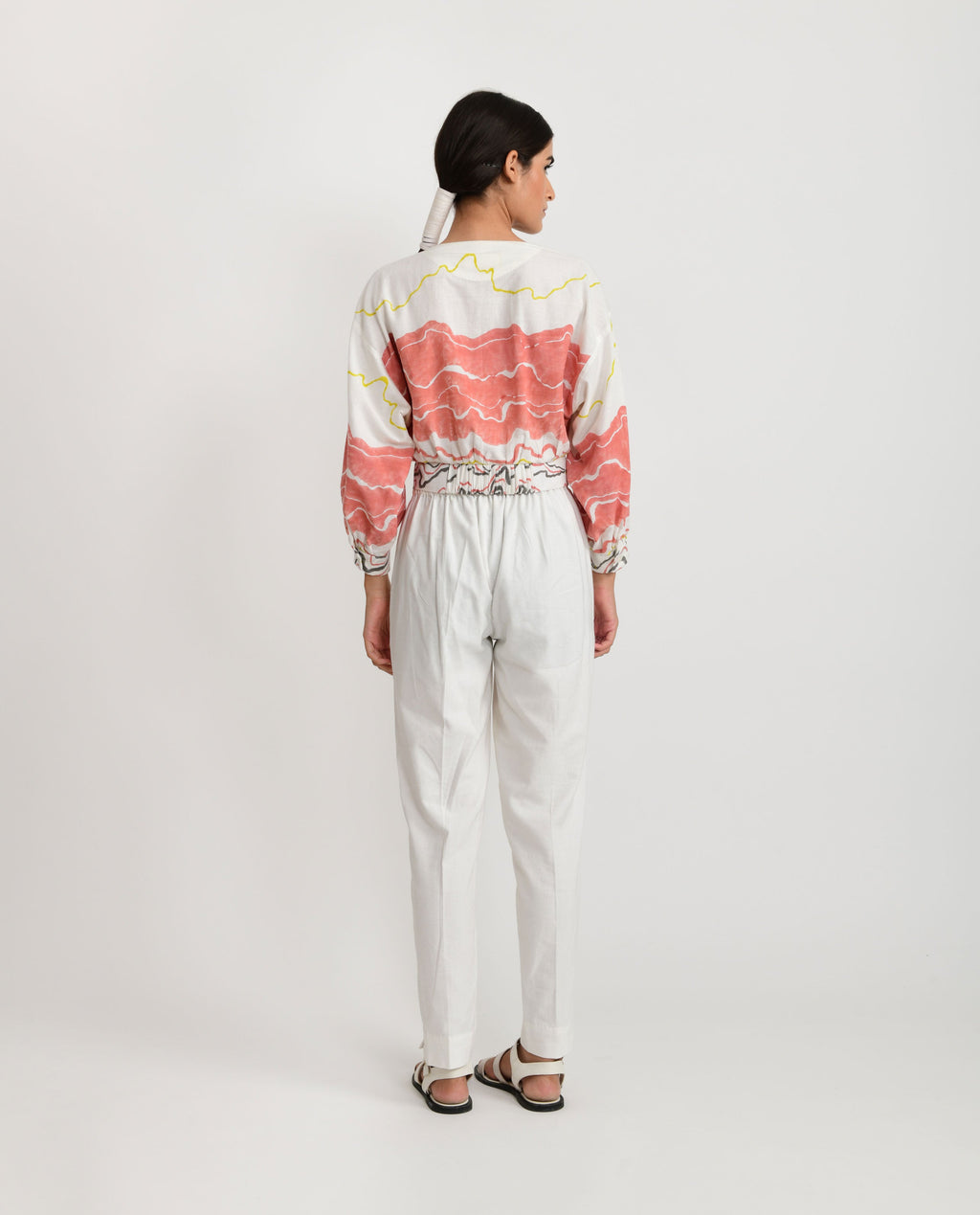 White Crop Top at Kamakhyaa by Rias Jaipur. This item is Azo Free Dye, Bamboo, Block Prints, Casual Wear, Cotton, Crop Tops, Organic Cotton, Parat, Regular Fit, White, Womenswear