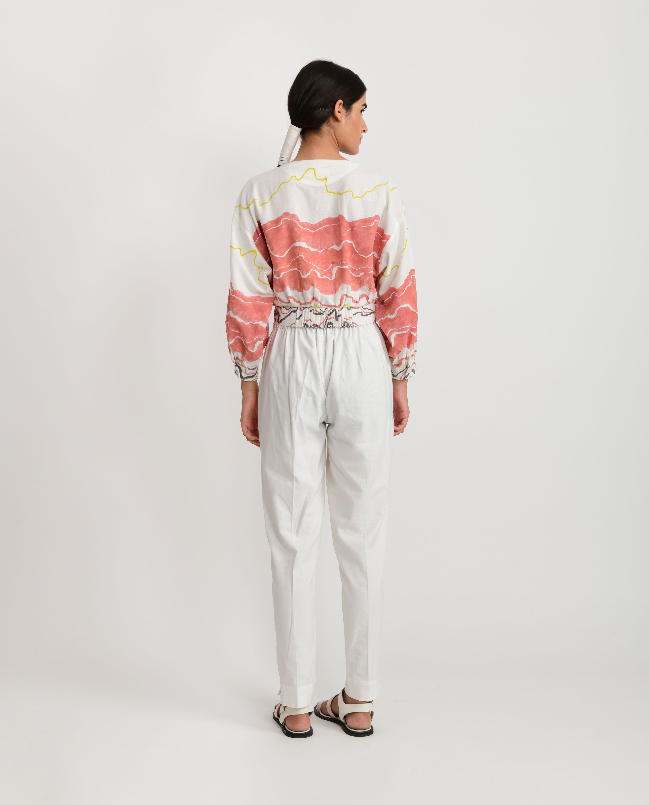 White Crop Top at Kamakhyaa by Rias Jaipur. This item is Azo Free Dye, Bamboo, Block Prints, Casual Wear, Cotton, Crop Tops, Organic Cotton, Parat, Regular Fit, White, Womenswear