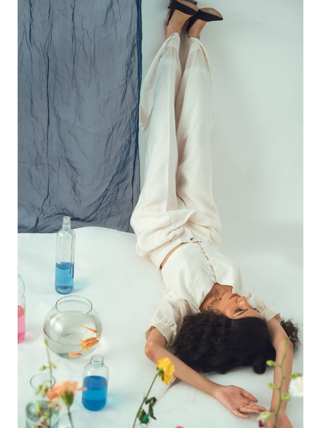 White Crop Top at Kamakhyaa by The Loom Art. This item is Chanderi Silk, Crop Tops, Euphoria, July Sale, July Sale 2023, Natural, Party Wear, Regular Fit, Silk Handwoven, Solids, Tops, White, Womenswear