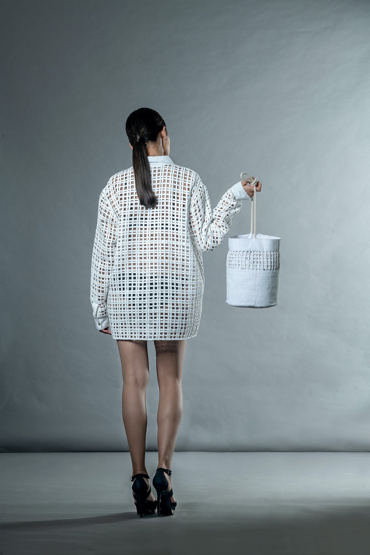 White Custom Shirt at Kamakhyaa by Anushé Pirani. This item is Best Selling, Easter, Handwoven Jute Cotton, July Sale, July Sale 2023, Natural, Office Wear, Playful Office Wear, Relaxed Fit, sale anushe pirani, Shirts, Solids, The Line Tales, White, Womenswear