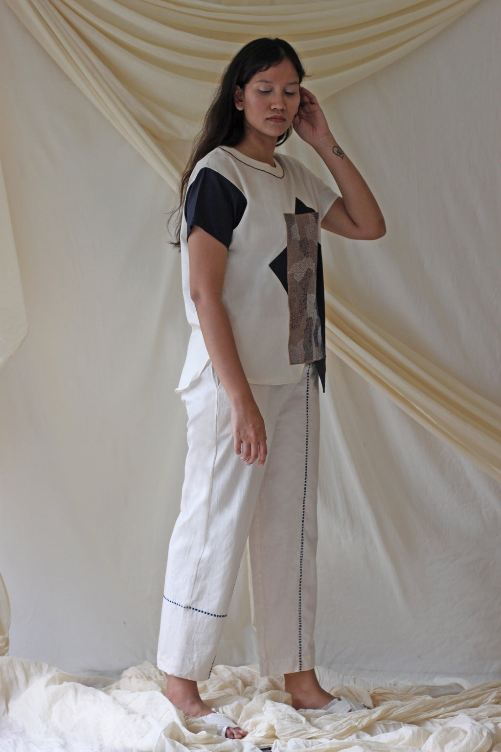 White Embroidered Cotton Complete Set at Kamakhyaa by Chambray & Co.. This item is Casual Wear, Co-ord Sets, Cotton, Natural, Regular Fit, Solids, Travel, Travel Co-ords, White, Womenswear