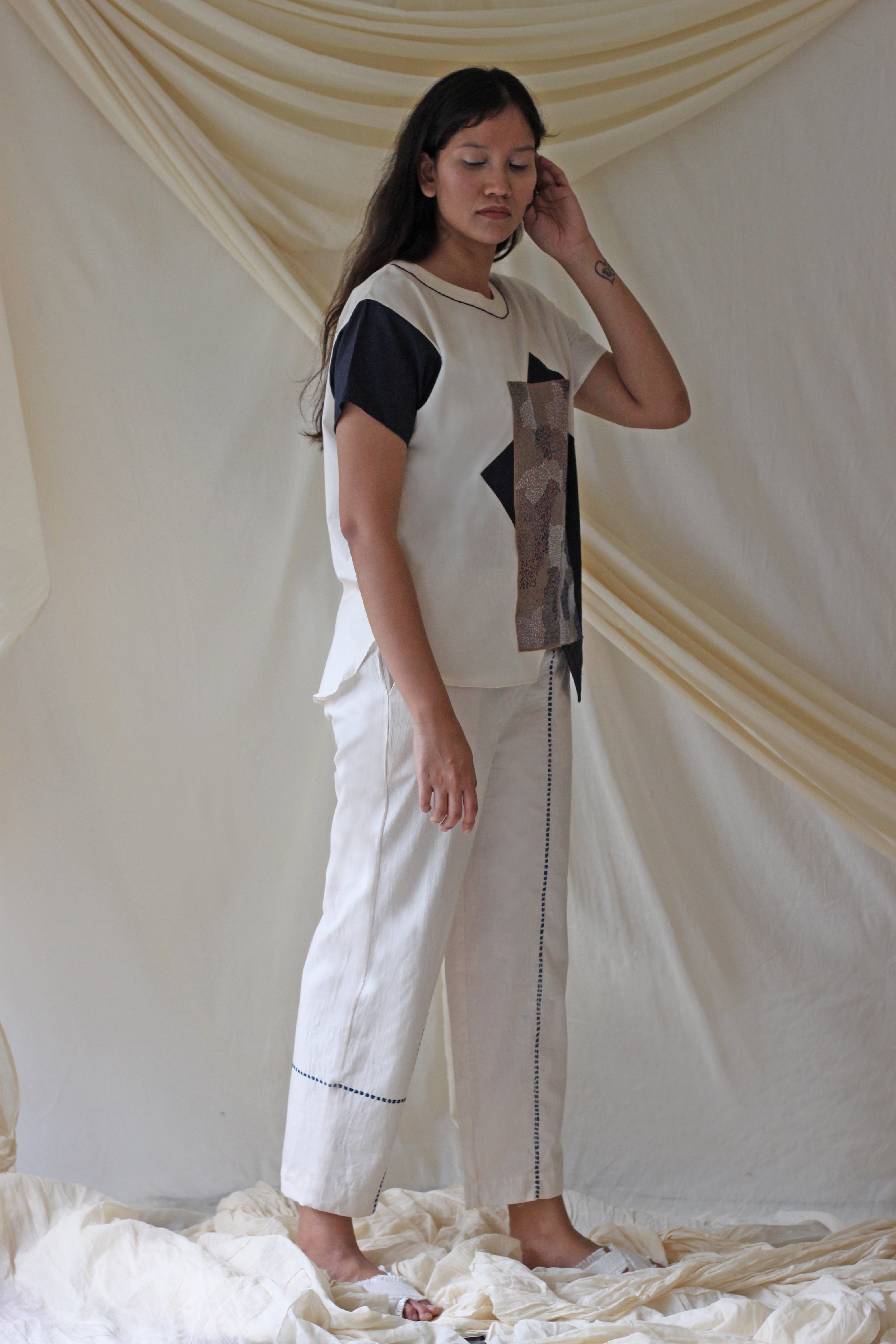 White Embroidered Cotton Complete Set at Kamakhyaa by Chambray & Co.. This item is Casual Wear, Co-ord Sets, Cotton, Natural, Regular Fit, Solids, Travel, Travel Co-ords, White, Womenswear