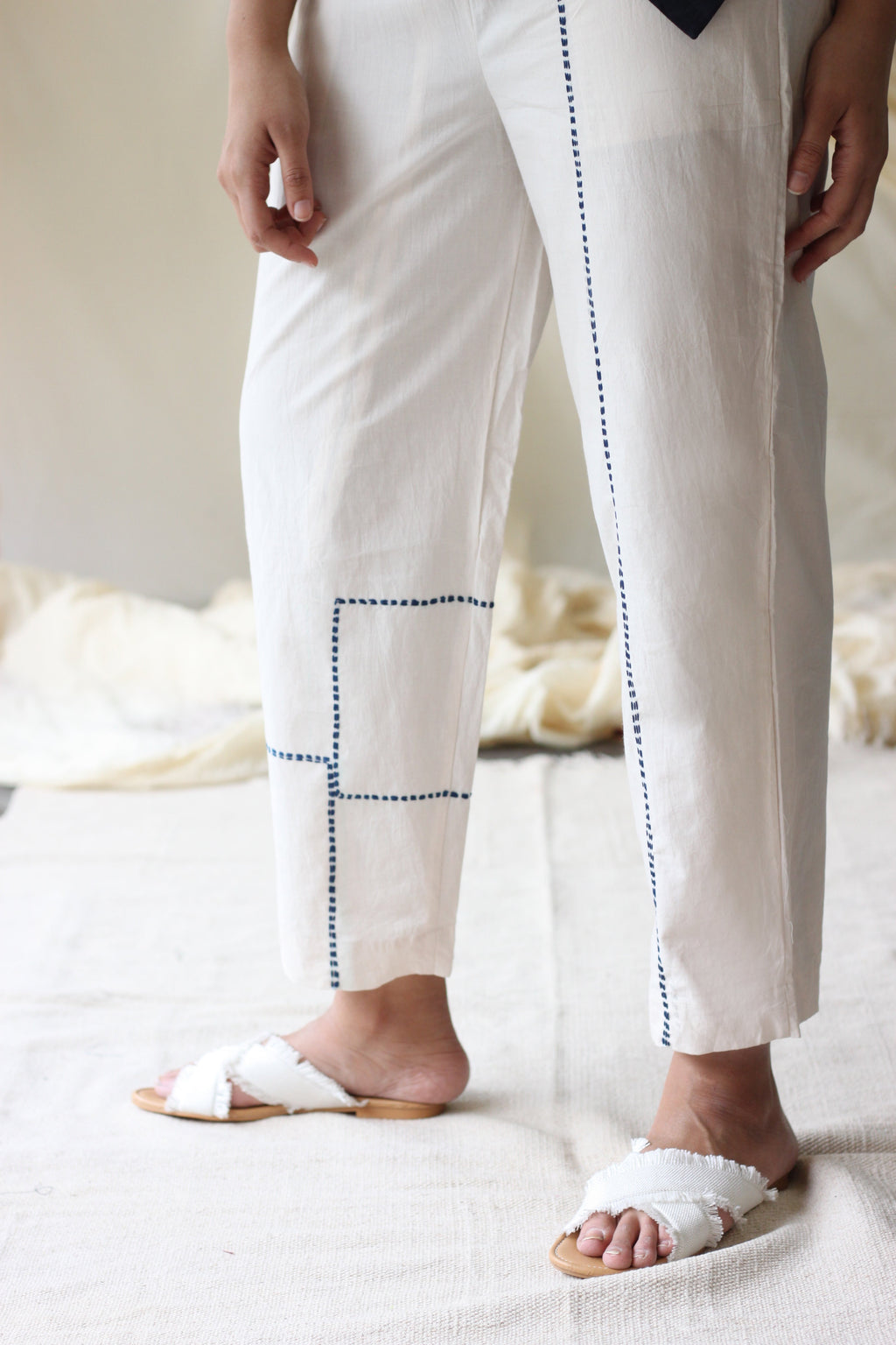 White Embroidered Cotton Complete Set at Kamakhyaa by Chambray & Co.. This item is Casual Wear, Co-ord Sets, Cotton, Natural, Regular Fit, Solids, Travel, Travel Co-ords, White, Womenswear