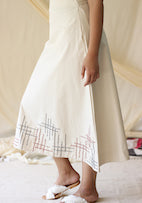 White Embroidered Tunic Complete Set at Kamakhyaa by Chambray & Co.. This item is Casual Wear, Co-ord Sets, Cotton, Natural, Regular Fit, Skirt Sets, Solids, Travel, Travel Co-ords, White, Womenswear